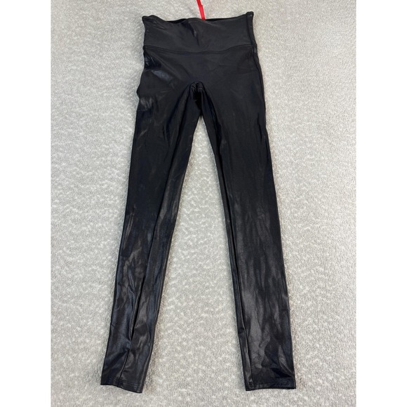 SPANX Pants - Spanx Pants Leggings Womens Medium Black Faux Leather High Rise Ankle Shaping